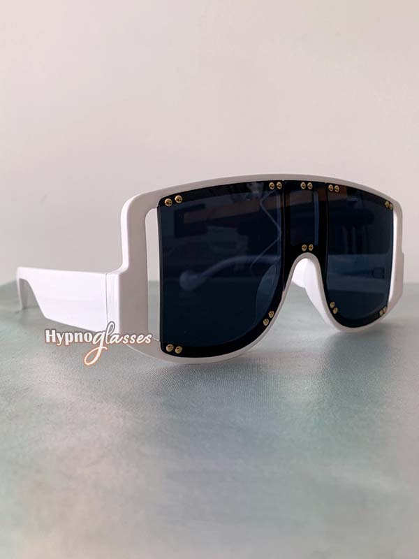 Nova Shield Sunglasses White Frame Black Lens 2