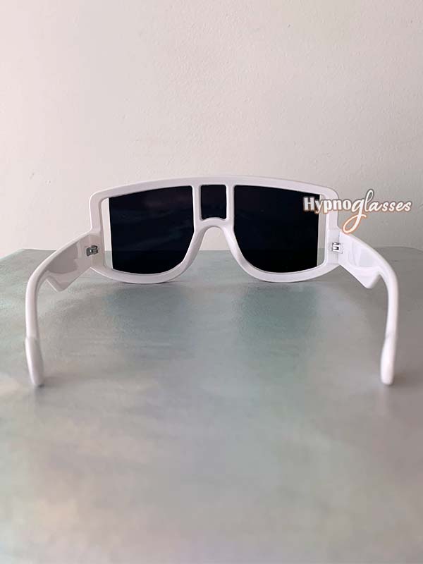 Nova Shield Sunglasses White Frame Black Lens 4