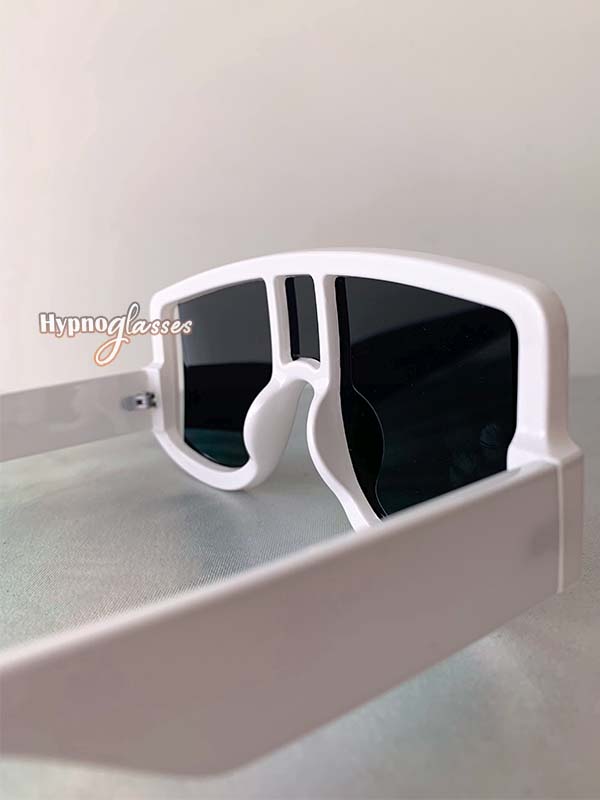 Nova Shield Sunglasses White Frame Black Lens 5