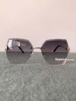 Shea Oval Rimless Sunglasses Gray 1