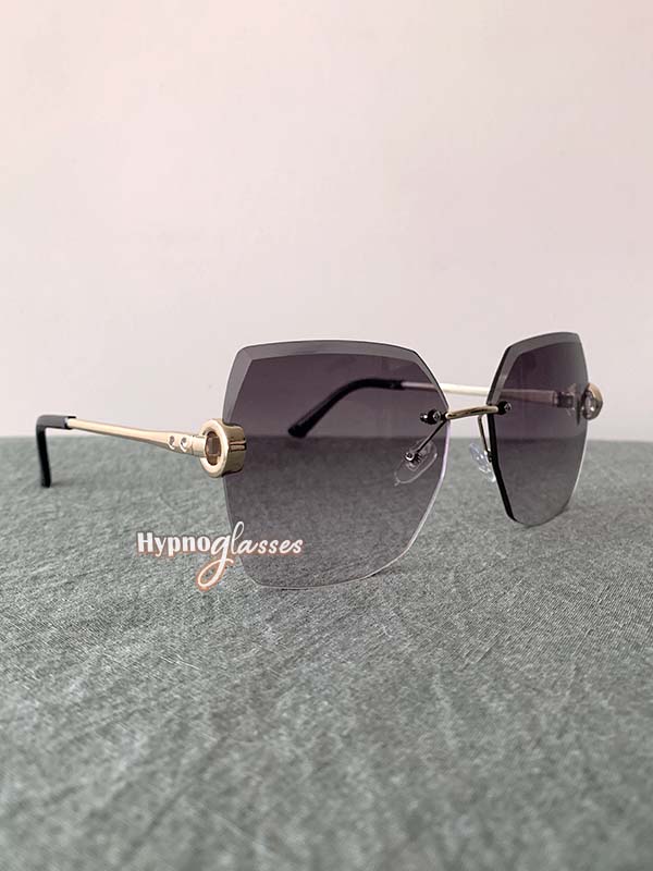 Shea Oval Rimless Sunglasses Gray 2
