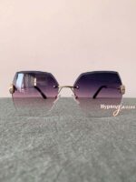 Shea Oval Rimless Sunglasses Purple 1