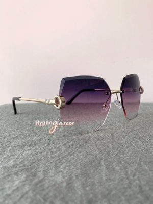 Shea Oval Rimless Sunglasses Purple 2