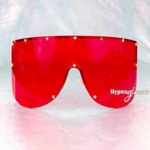 Star Oversized Shield Sunglasses Red 1