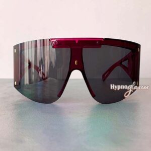 Zyon Oversized Shield Sunglasses Black Pink 1
