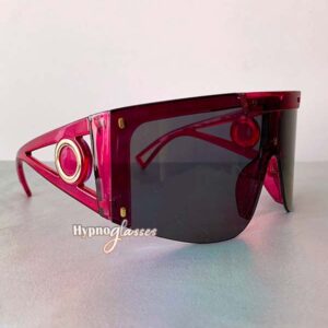Zyon Oversized Shield Sunglasses Black Pink 2
