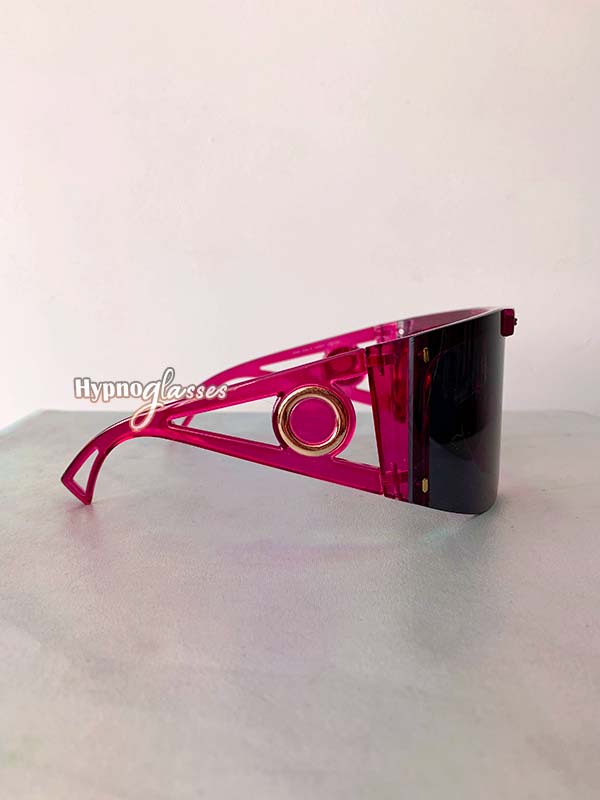 Zyon Oversized Shield Sunglasses Black Pink 3