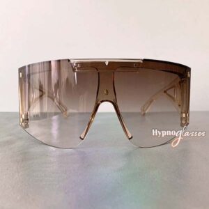 Zyon Oversized Shield Sunglasses Brown 1